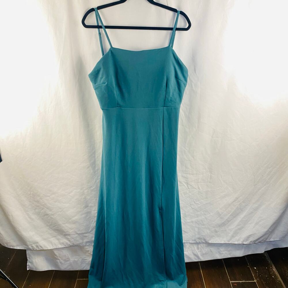 Birdy Gray Crepe Sea Glass Green Formal Maxi Dress Bridesmaid Dress 2XL - Picture 2 of 8